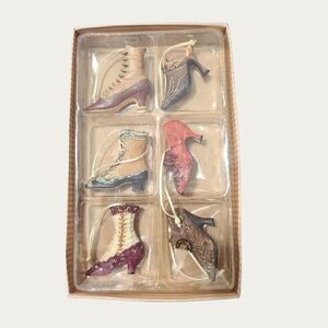 Vintage Kurt Adler Miniature Resin Victorian Shoe Ornaments Decorations
